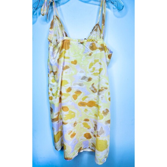 Title: JOA Tie Strap Cotton Minidress in Parfait Pink AOP JOLLY - New with Tags - Picture 8 of 8